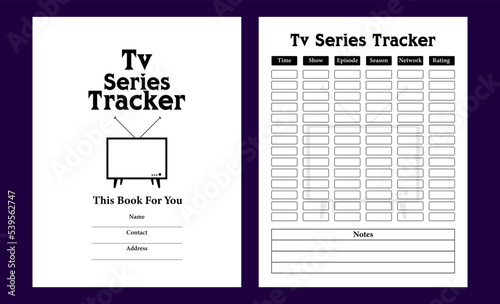 Tv Series Tracker Kdp Log book design