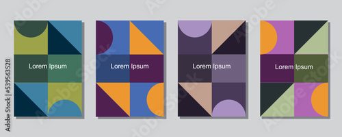 Covers templates set with graphic geometric elements. Applicable for brochures, posters, covers and banners. Eps 10 vector illustration. © VectorProject