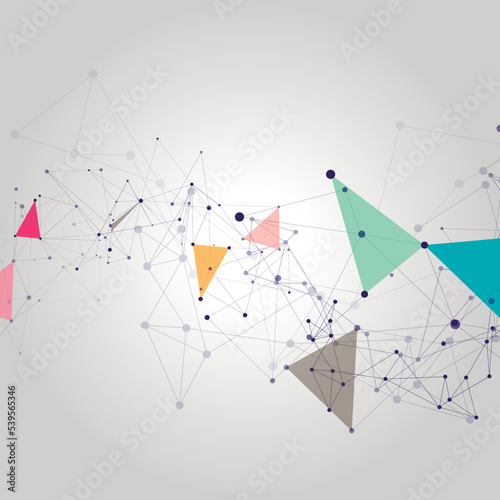 Communication science technology background. Vector illustration. Abstract connection dot and line