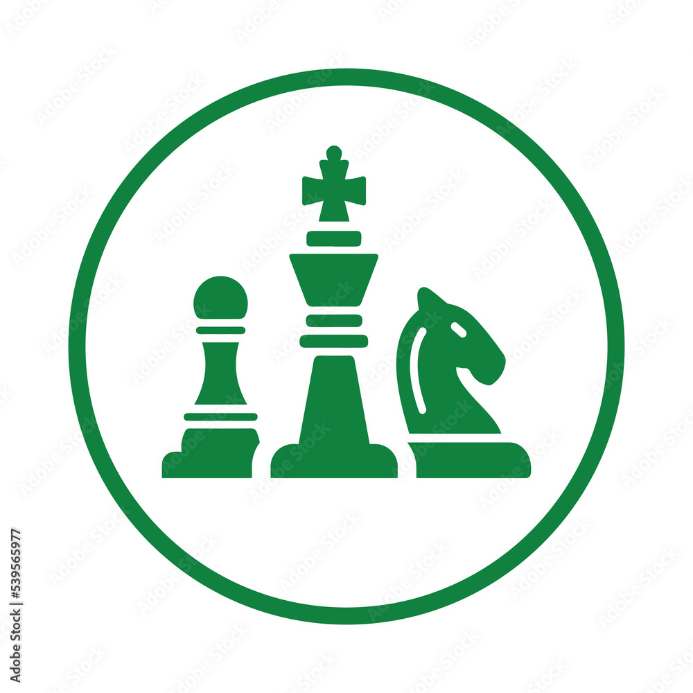 Strategy, chess, game icon. Green vector sketch. Strategy, chess, game icon. Green vector sketch.