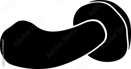 Penny bun, edible wild mushroom - vector silhouette picture for logo or pictogram. Boletus edulis, Сep, penny bun - delicacy mushroom for icon or sign