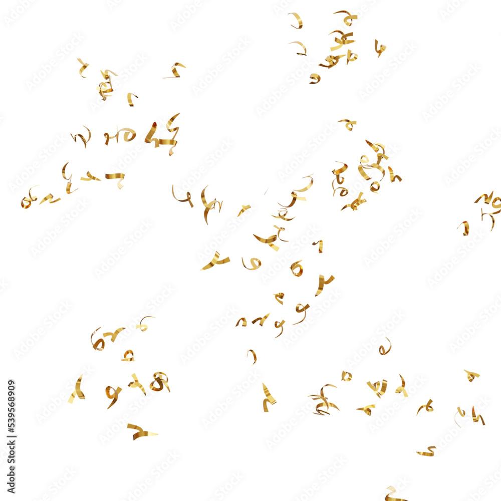 Gold balloons, confetti and ribbons on a white background. 3d rendering illustration. Gold balloons, confetti and ribbons on a white background. 3d rendering illustration.