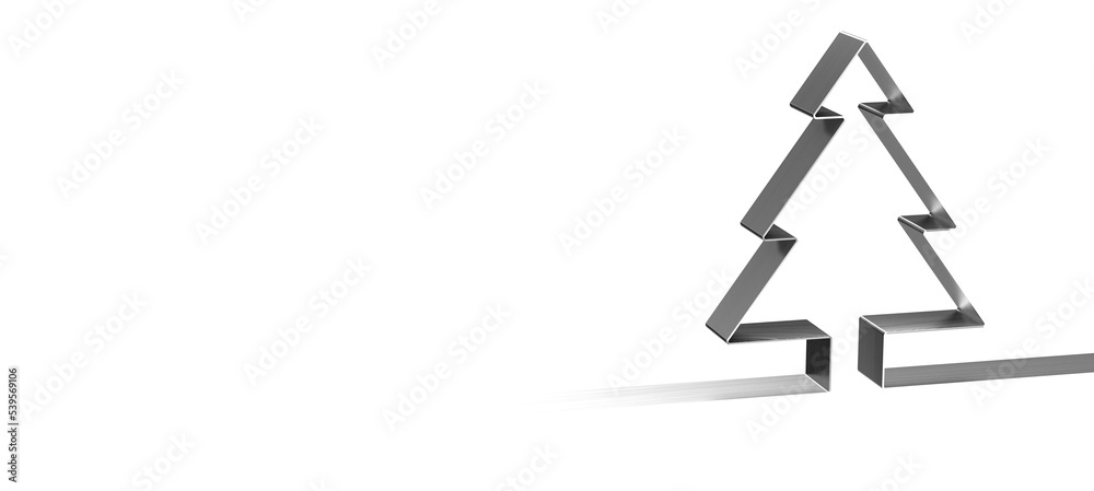 Merry christmas card banner with christmas tree