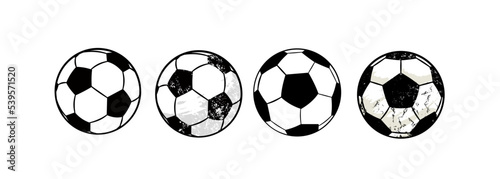 Obraz na plátně set of  soccer balls isolated on white, foot ball