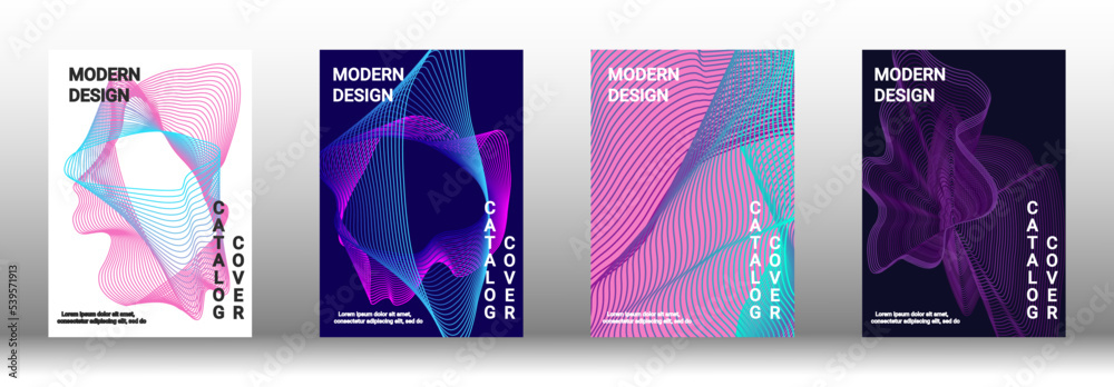 A set of modern abstract covers with abstract gradient linear waves.
