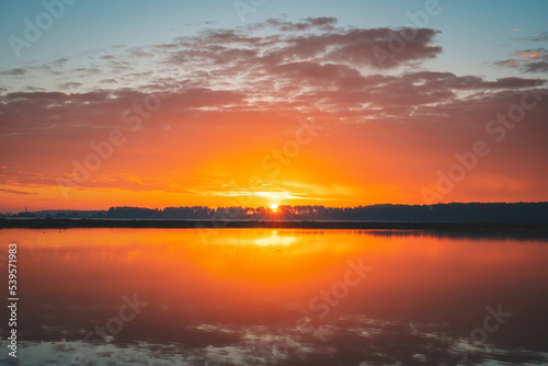 sunrise over the lake