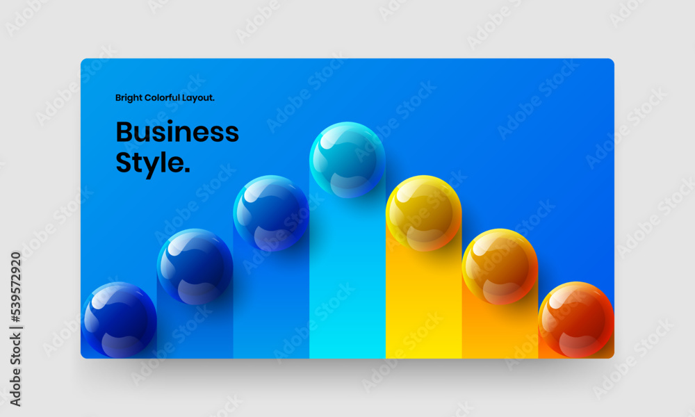 Original web banner design vector illustration. Vivid realistic balls site screen layout.