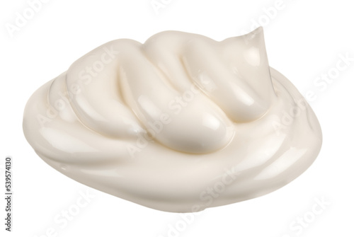 Curl of mayonnaise on white background. Clipping path