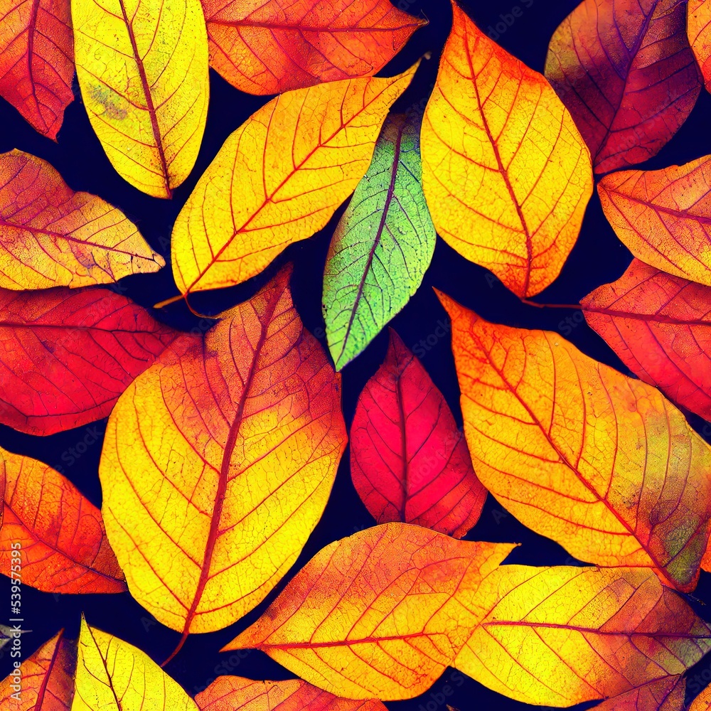 Obraz premium Tileable autumn leaves seamless pattern