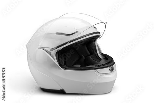 Helmet motorcycle safety protection isolated protective gear crash helmet photo