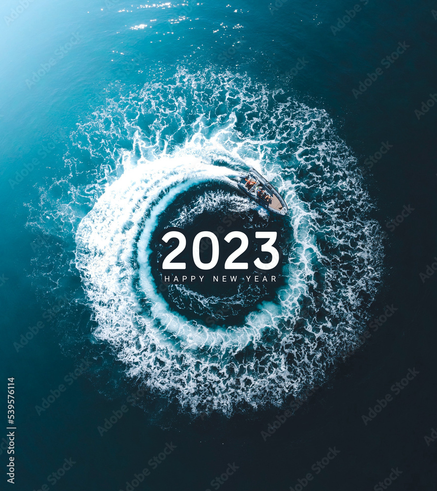 Happy new year creative concept. conceptual ads for new year. 2023