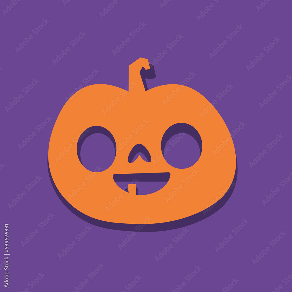 Halloween carved pumpkin. Cute illustration, flat design. Halloween carved pumpkin. Cute illustration, flat design.