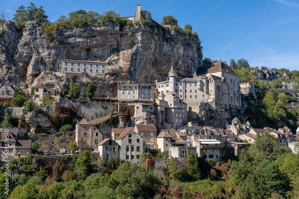 Rocamadour, a french village and castle built on a cliff in the Lot department of southwest France. Its Sanctuary of the Blessed Virgin Mary, has for centuries attracted pilgrims from many countries.