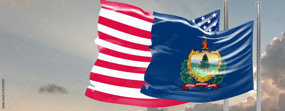 Freedom And Unity The flag of the state of Vermont displays the coat of arms and motto of ...
