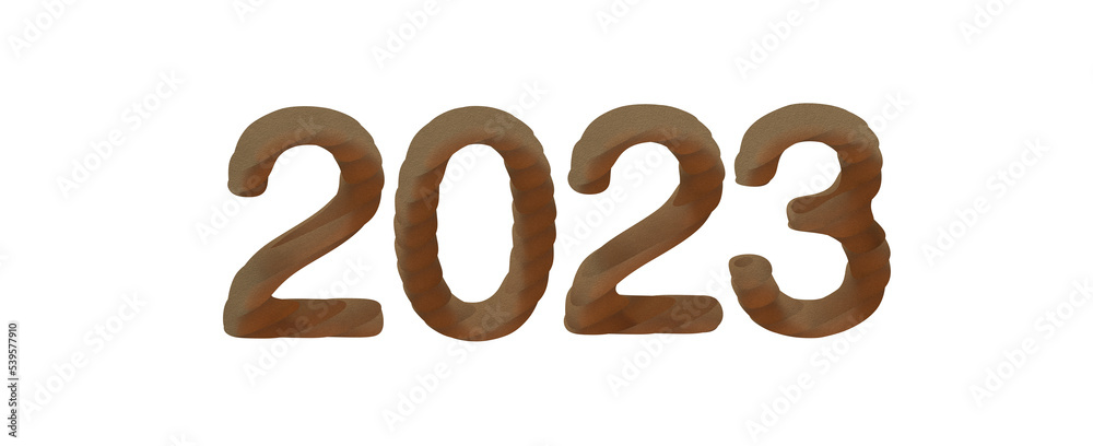Typography design of 2023 with 3d style design Typography design of 2023 with 3d style design