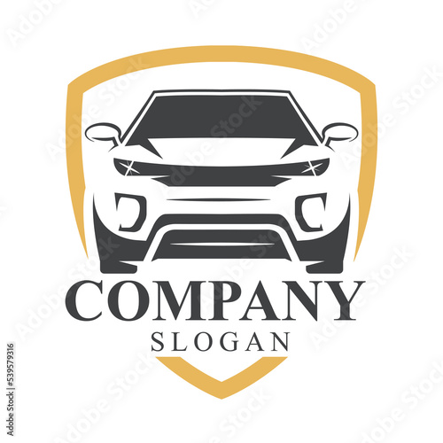 SUV auto logo with shield
