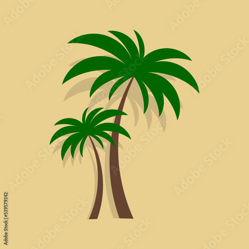 Silhouettes tropical palm trees. Vector illustration