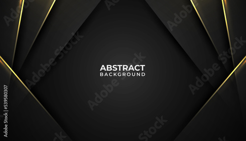 Black luxury gold background with geometric shape