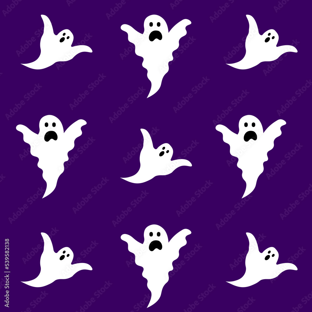 white ghosts pattern on purple background white ghosts pattern on purple background