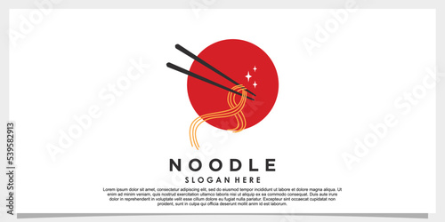 noodle ramen logo design vector with creative concept