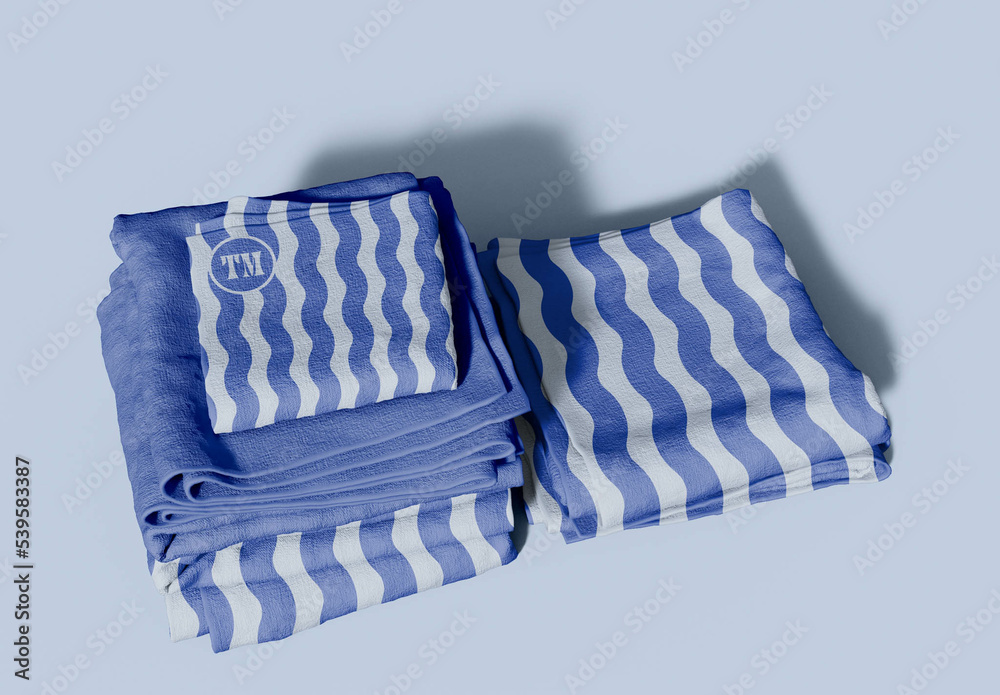 Pile of Towels Mockup Stock Template | Adobe Stock