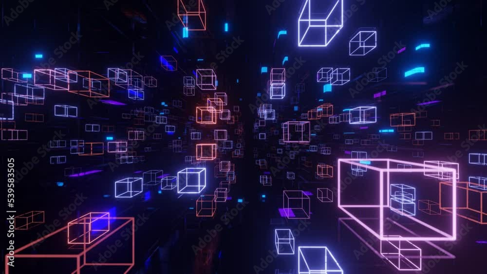 Fly through mirror designs form tunnel technology cyberspace with neon glow. Sci-fi flight through design complexity. Neon light. 3d looped seamless 4k bright background. Fly through mirror designs form tunnel technology cyberspace with neon glow. Sci-fi flight through design complexity. Neon light. 3d looped seamless 4k bright background.