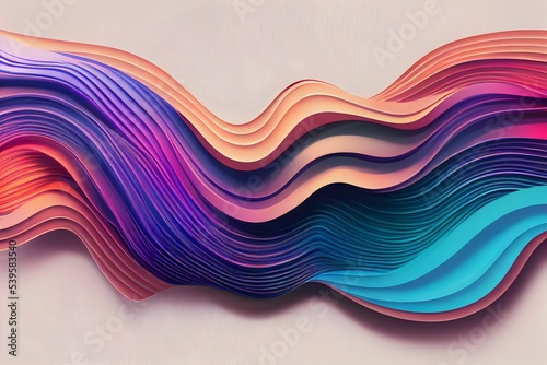 Foto Graphical art of a colorful wave curl rainbow strip background