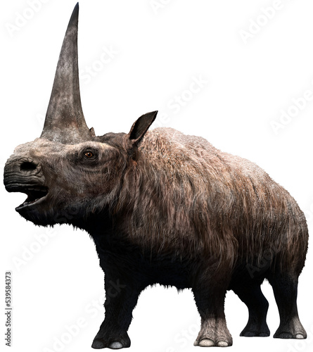 Elasmotherium prehistoric rhino 3D illustration	
 photo