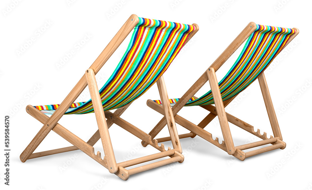 Two Beach Chairs Isolated