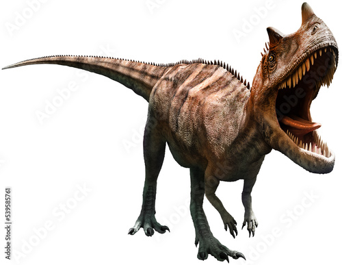 Ceratosaurus from the Jurassic era 3D illustration	 photo