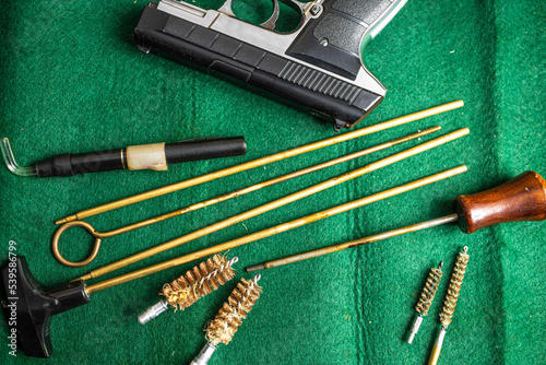 tools for maintenance and cleaning of firearms mechanisms. Gun cleaning