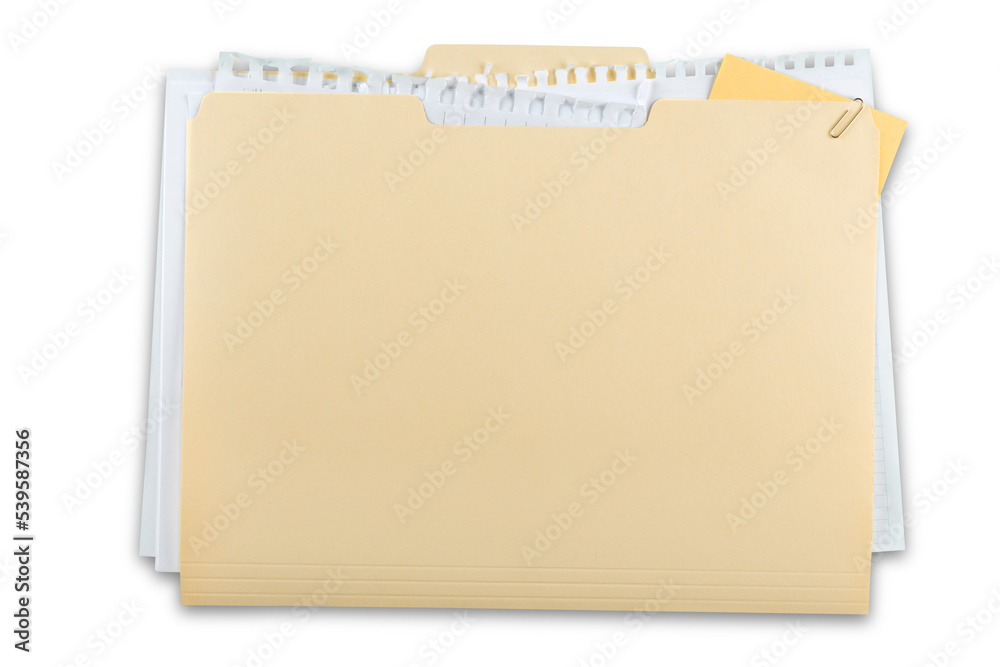 File Folder with Documents on white background File Folder with Documents on white background