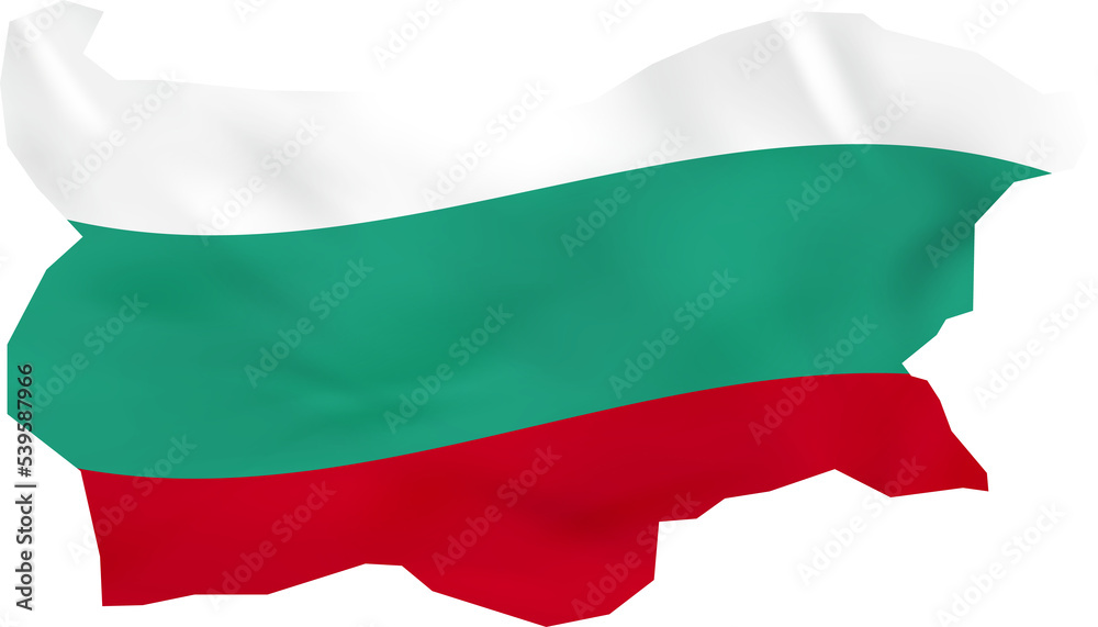 Obraz premium Bulgaria map with waving flag.