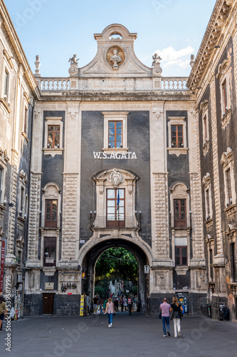 The beautiful Uzeda Gate in Catania