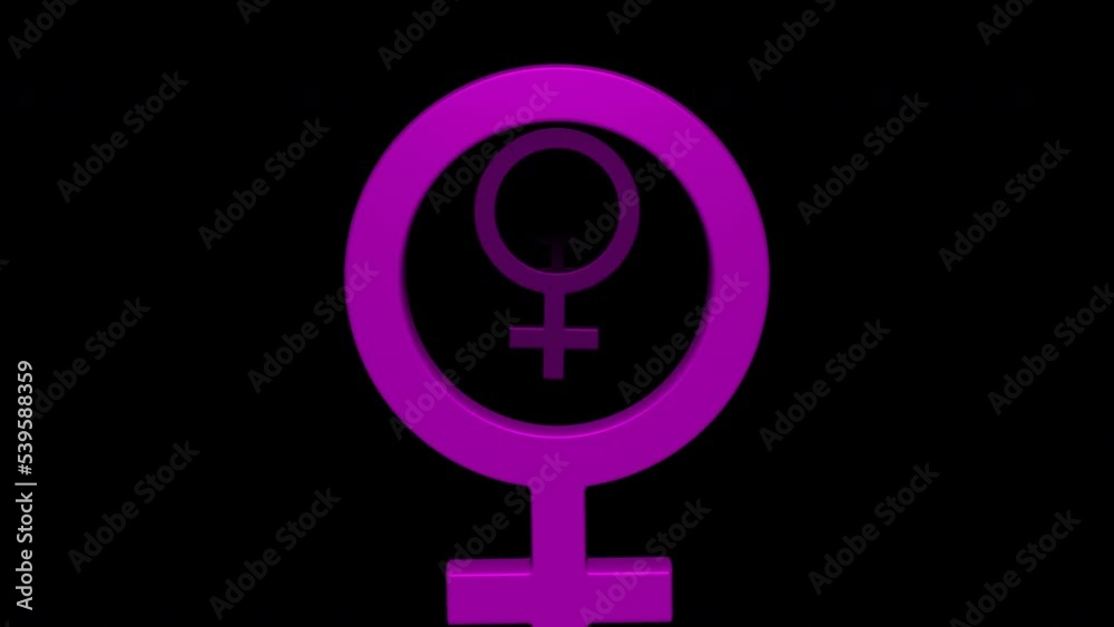 Pink female symbols swinging like a pendulum tunnel loop animation Pink female symbols swinging like a pendulum tunnel loop animation