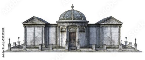3D rendered Old Fantasy Crypt Building on Transparent Background - 3D Illustration