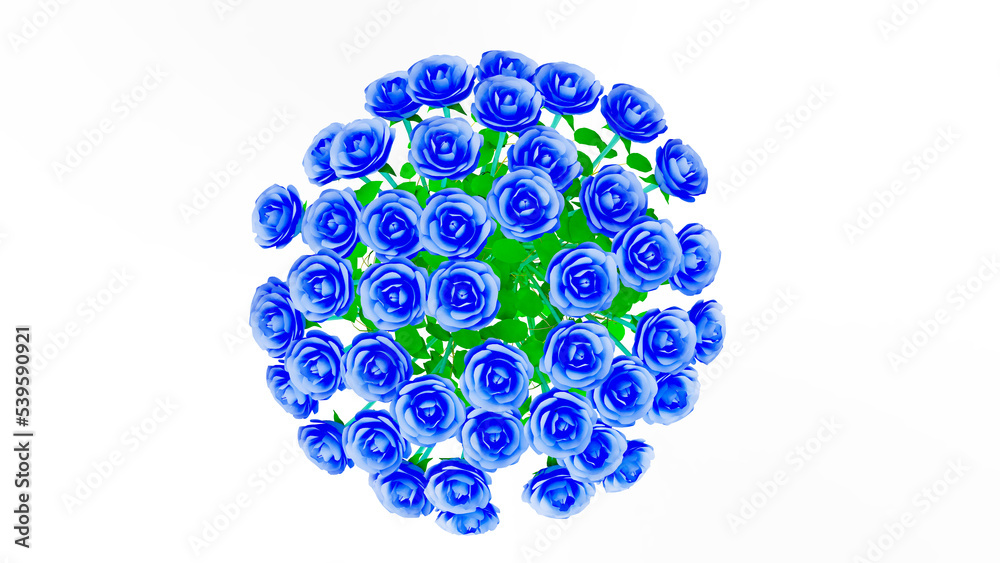 Blue rose with small green leaves white background. Concept image of happy Invitation and reception sign. 3D high quality rendering. 3D illustration. High resolution. PNG file format. Blue rose with small green leaves white background. Concept image of happy Invitation and reception sign. 3D high quality rendering. 3D illustration. High resolution. PNG file format.
