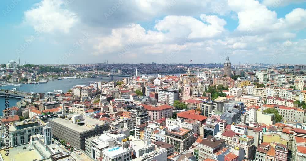The European part of Istanbul, Turkey. Aerial shot, Galata Tower. The European part of Istanbul, Turkey. Aerial shot, Galata Tower.
