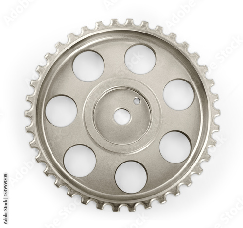 Fototapeta Naklejka Na Ścianę i Meble -  3d metal cog gear isolated white background with clipping path