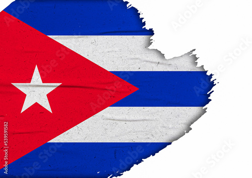 Abstract Cuba flag with ink brush stroke effect