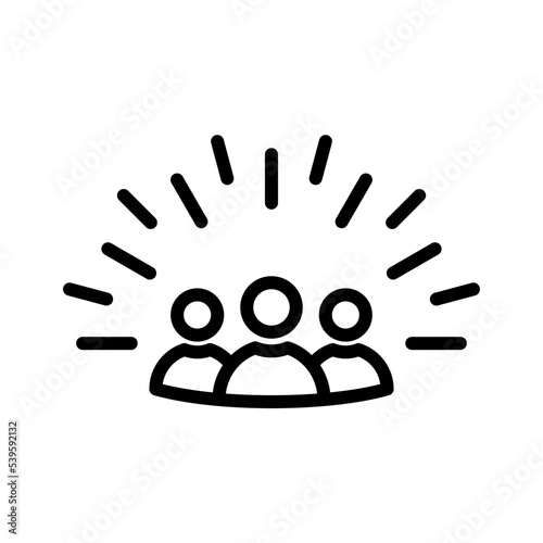 Icono de equipo de trabajo con efecto de resplandor. Grupo. Ilustración vectorial