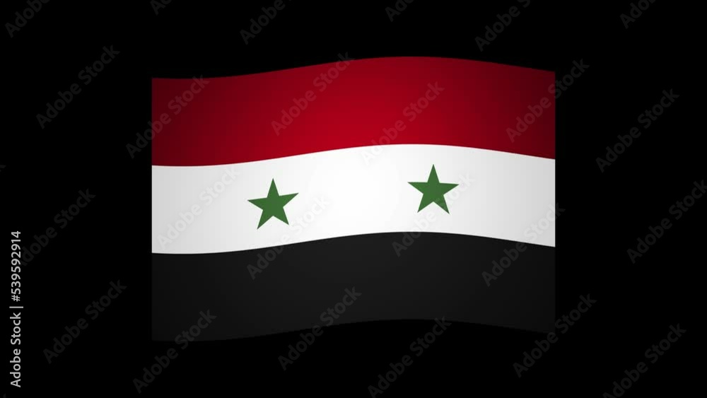 Syria Waving Flag Looping Transparent Animation Syria Waving Flag Looping Transparent Animation