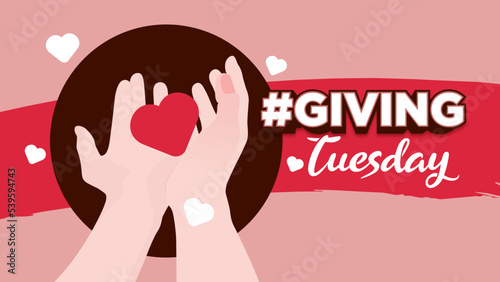 Giving Tuesday Hands Heart Love Vector Background
