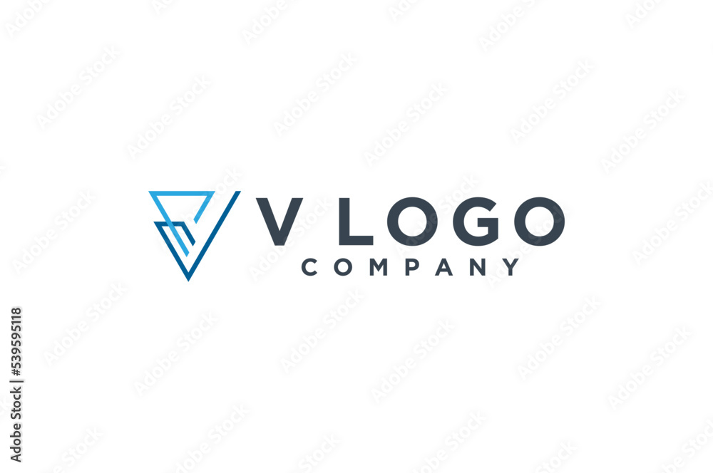 V letter initial logo design line style modern simple minimalist business technology icon symbol