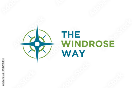 Windrose Compass logo design modern direction icon simple minimalist north sign