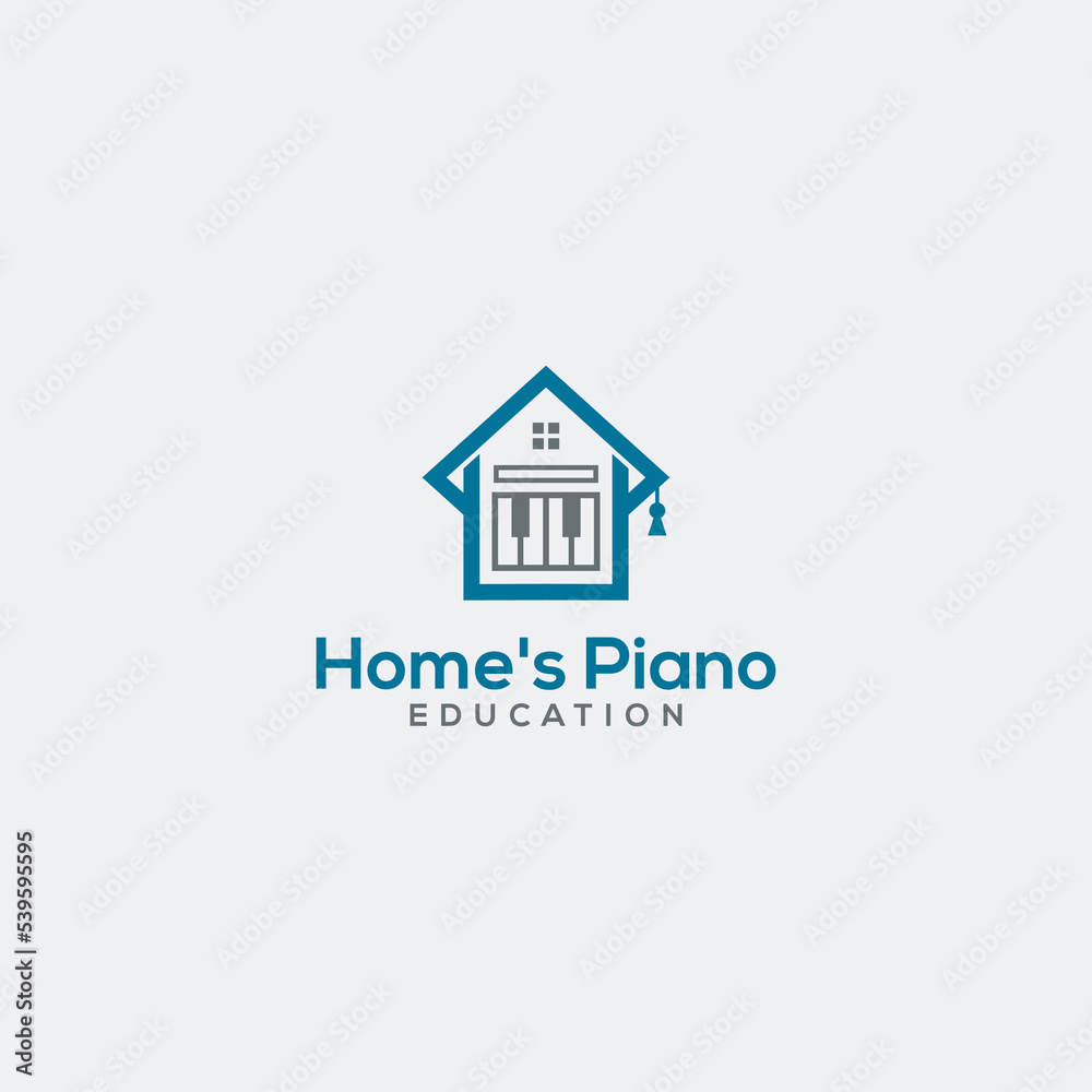 Piano learning logo, vector premium Piano learning logo, vector premium