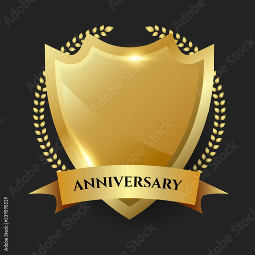 Golden anniversary emblem badge vector