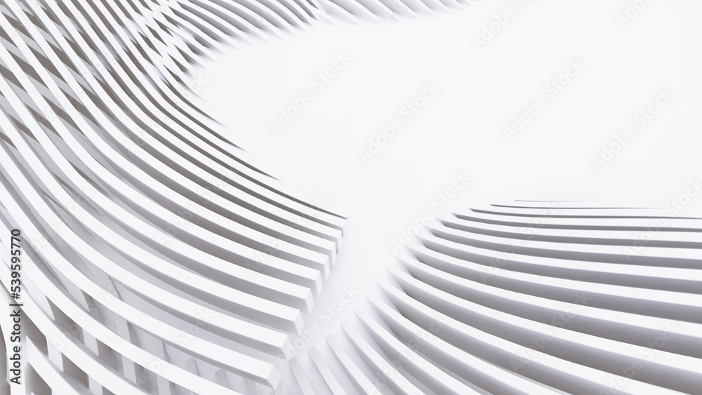 Abstract Curved Shapes. White Circular Background. Abstract Curved Shapes. White Circular Background.