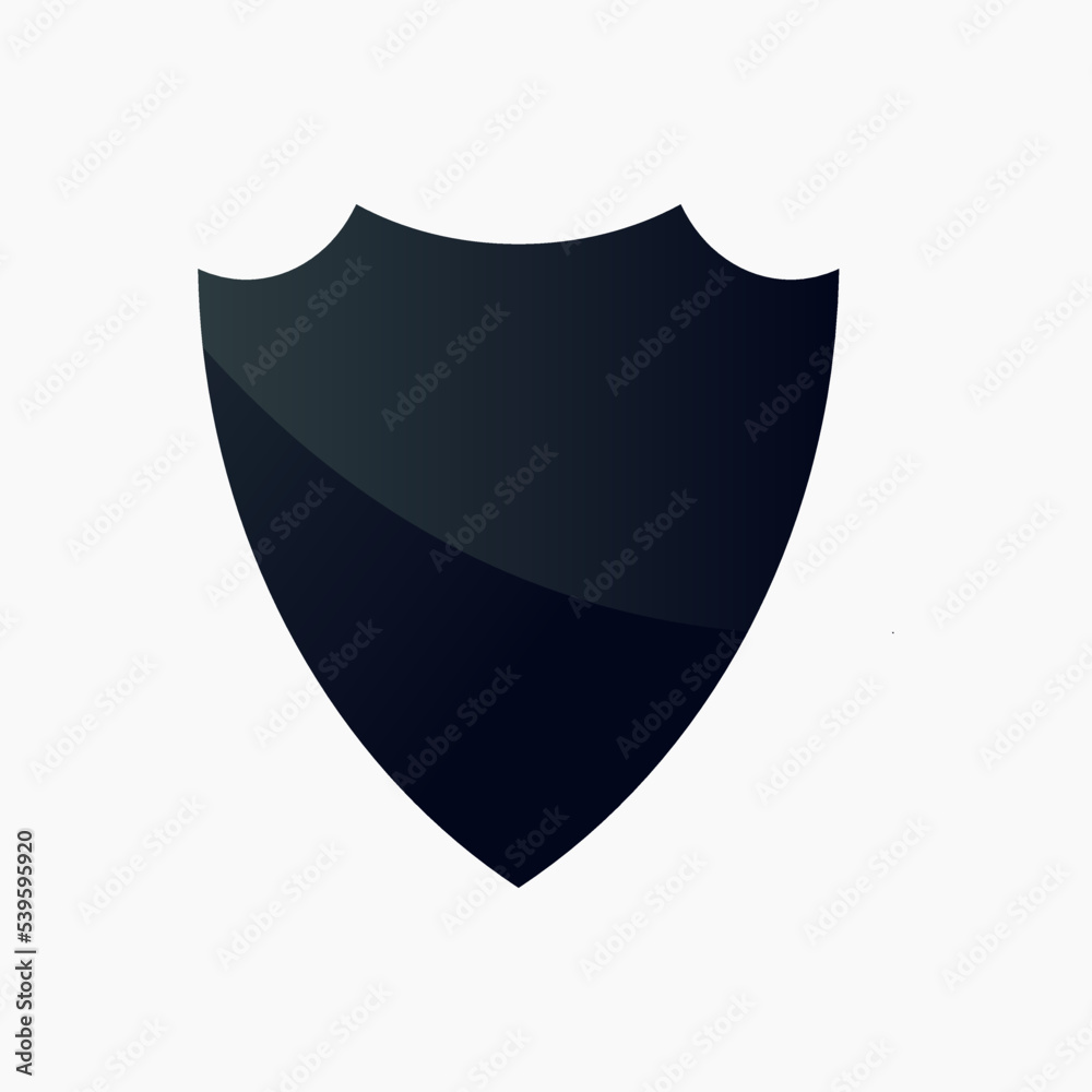 Black shield protection icon vector