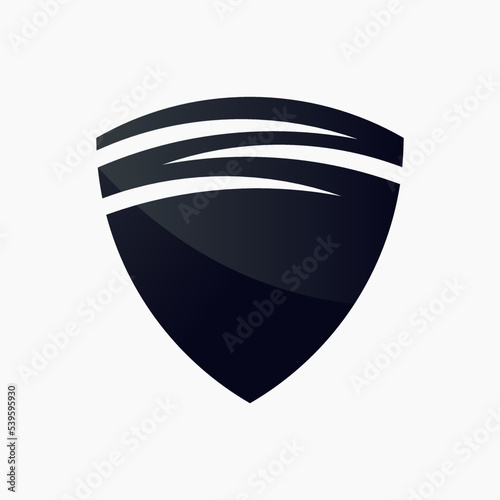 Black shield protection icon vector